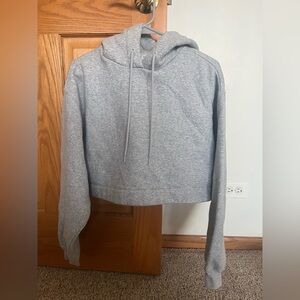 ALO Yoga Heather Gray Cropped Hoodie